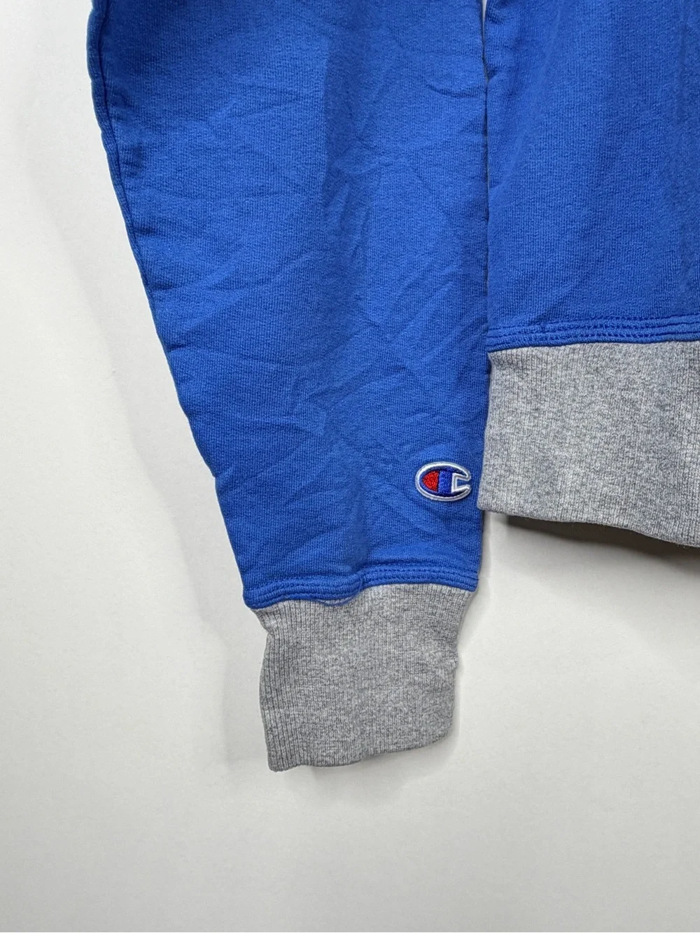 Champion Royal Blue Colorblock Logo Crewneck Sweatshirt